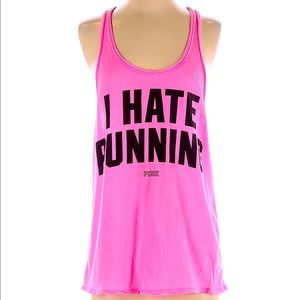 💖 Victoria Secret ▪️ PINK 💖 “𝗜 𝗛𝗔𝗧𝗘 𝗥𝗨𝗡𝗡𝗜𝗡𝗚” Tank top